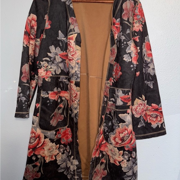 SOLITAIRE Anthropology Faux Suede Lightweight open cardigan M - Picture 10 of 10